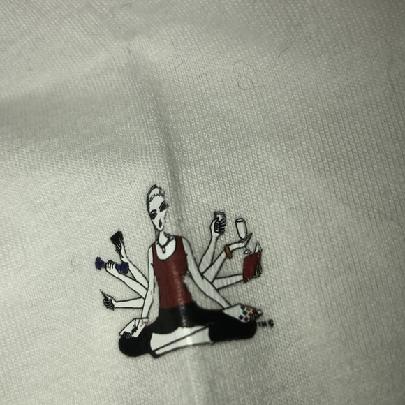 Renee Greenstein YOGA T-Shirt “WOMEN WITH CONTROL “size XS white v- neck tee - Picture 11 of 11